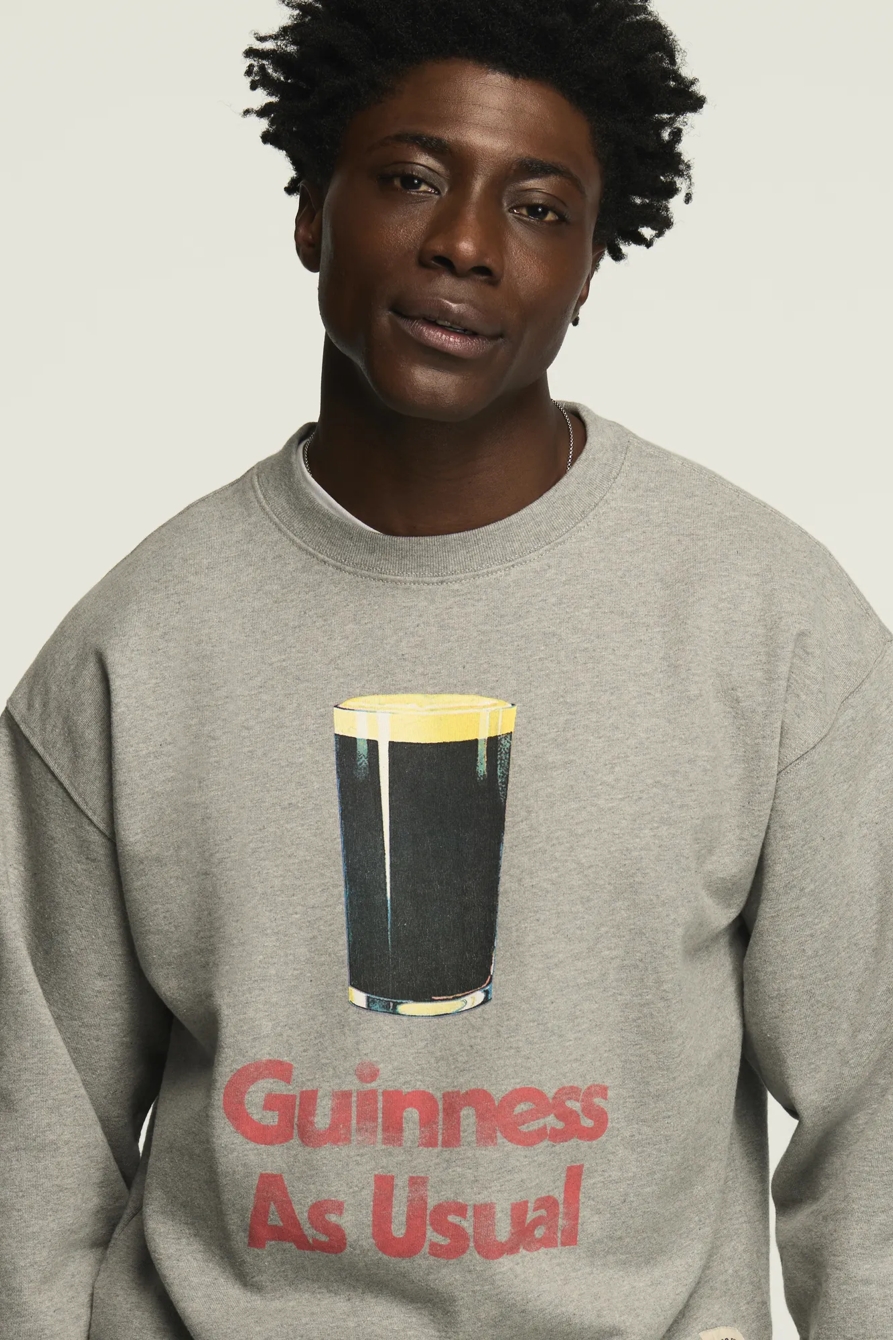 GUINNESS AS USUAL CREWNECK — LIGHT HEATHER GREY — image 5