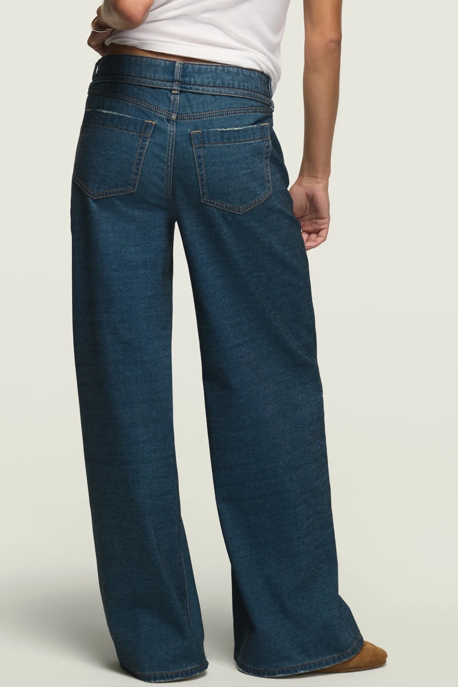 DENIM LUXE BELTED WIDE LEG — WARM SOUL WASH — image 4