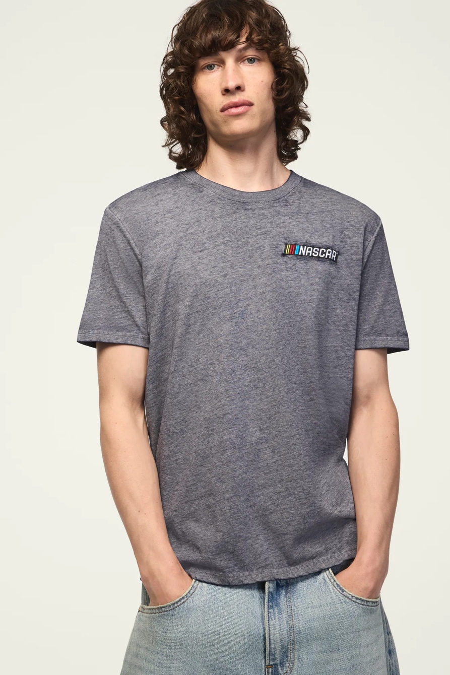 NASCAR STRIPES LOGO TEE — #458 BLUE — image 1