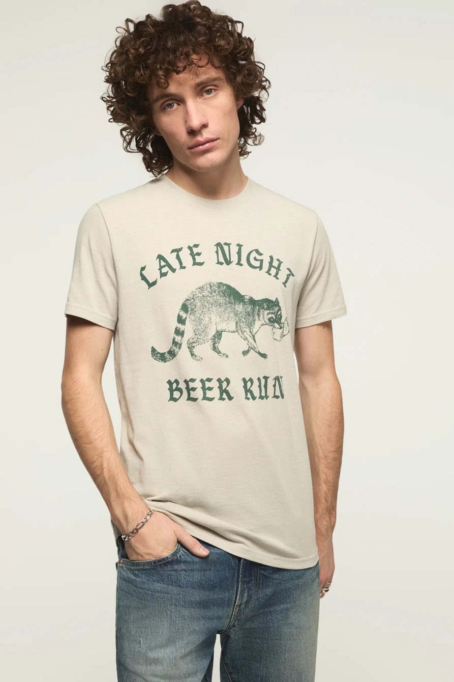 BEER RACOON TEE — PUSSYWILLOW GRAY — image 1