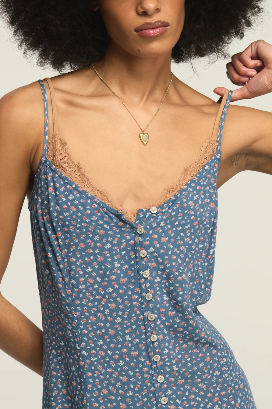 CONVERSATIONAL SIMONE SLIP — BLUE DITSY — image 5