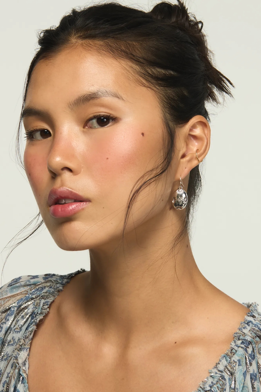 PENDANT DROP EARRINGS — SILVER — image 1