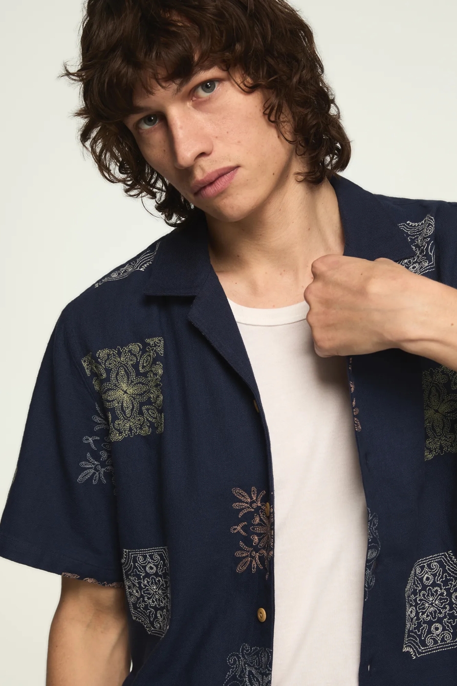 NOVELTY CAMP COLLAR SHIRT — BLUE MULTI — image 2