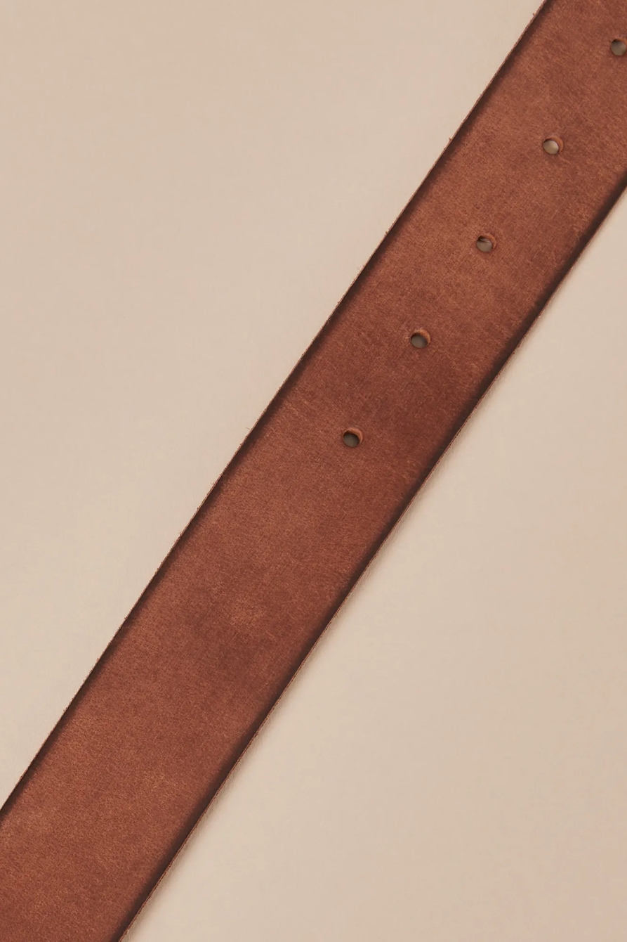 PLAQUE BUCKLE BELT — DARK BROWN — image 3