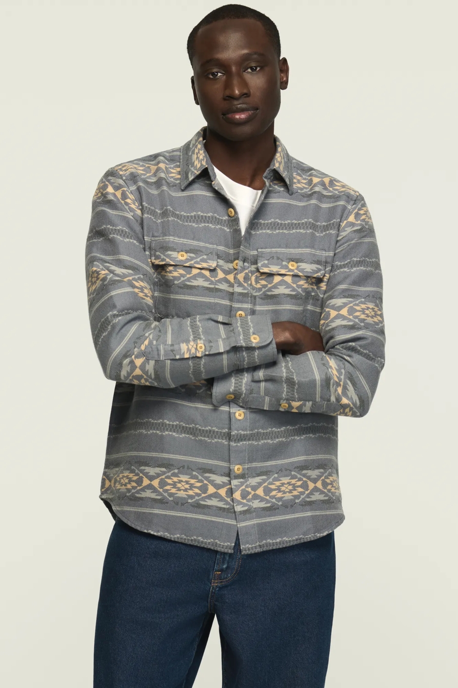 JACQUARD HUMBOLDT UTILITY SHIRT — BLUE MULTI — image 1