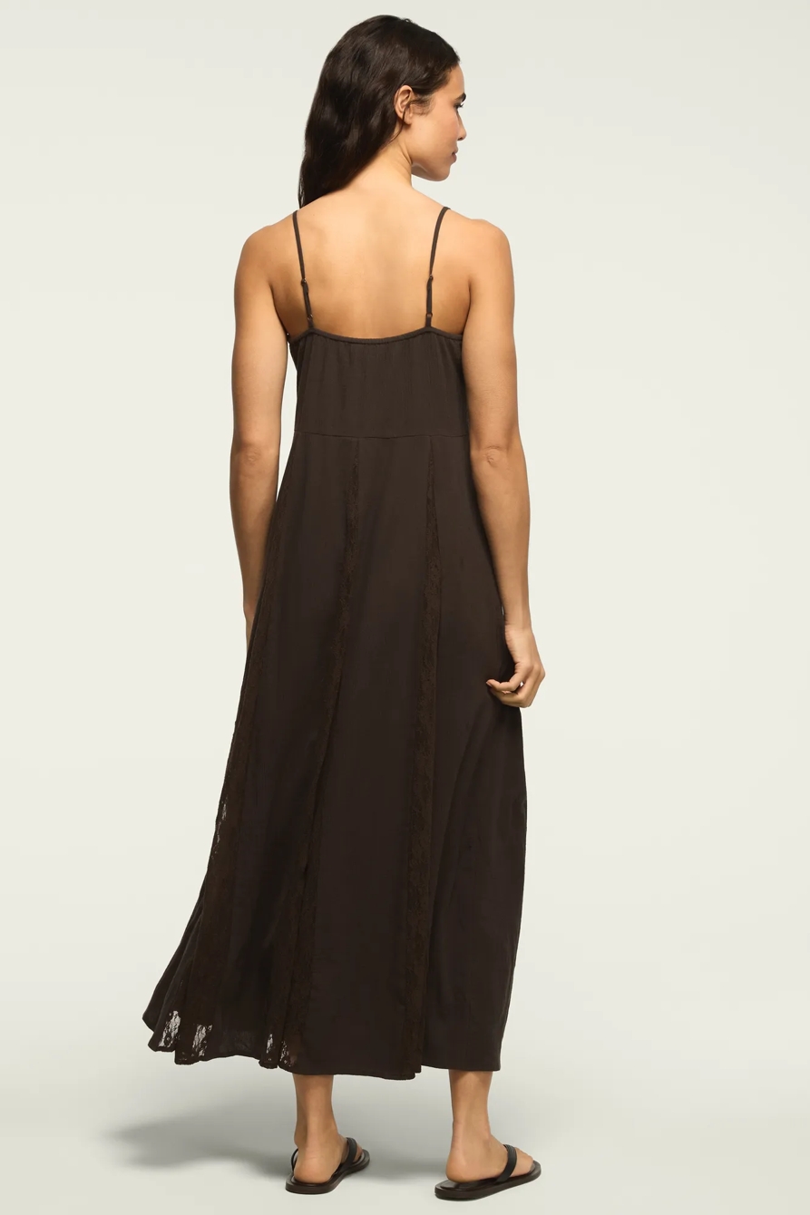 FESTIVAL EMBROIDERED LACE GODET MIDI — RAVEN — image 3