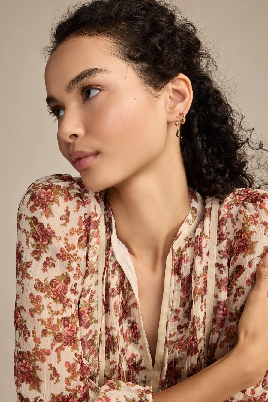 MOON HOOP EARRING SET — GOLD — image 2