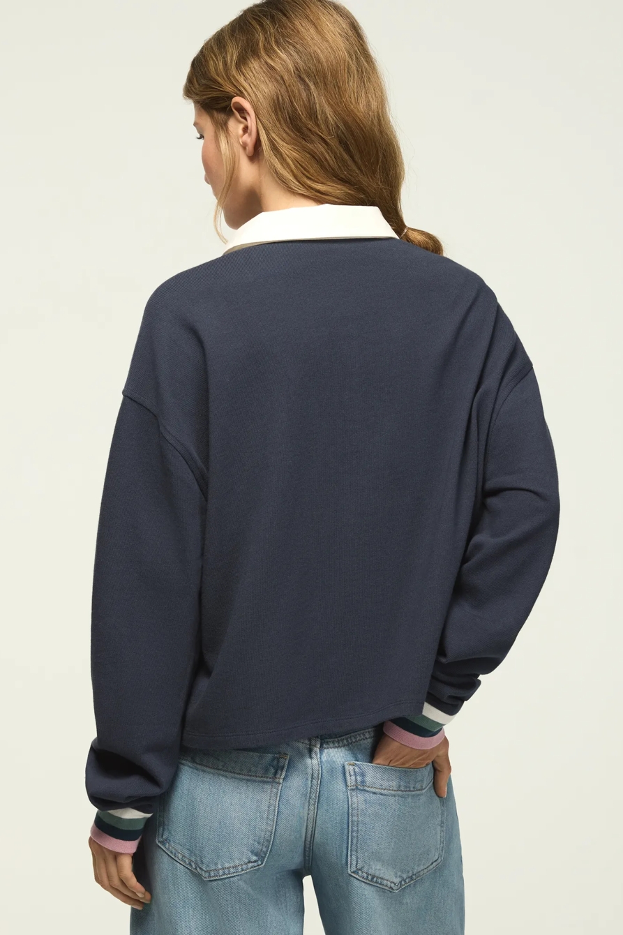 RUGBY POLO KNIT TOP — PARISIAN NIGHT — image 3
