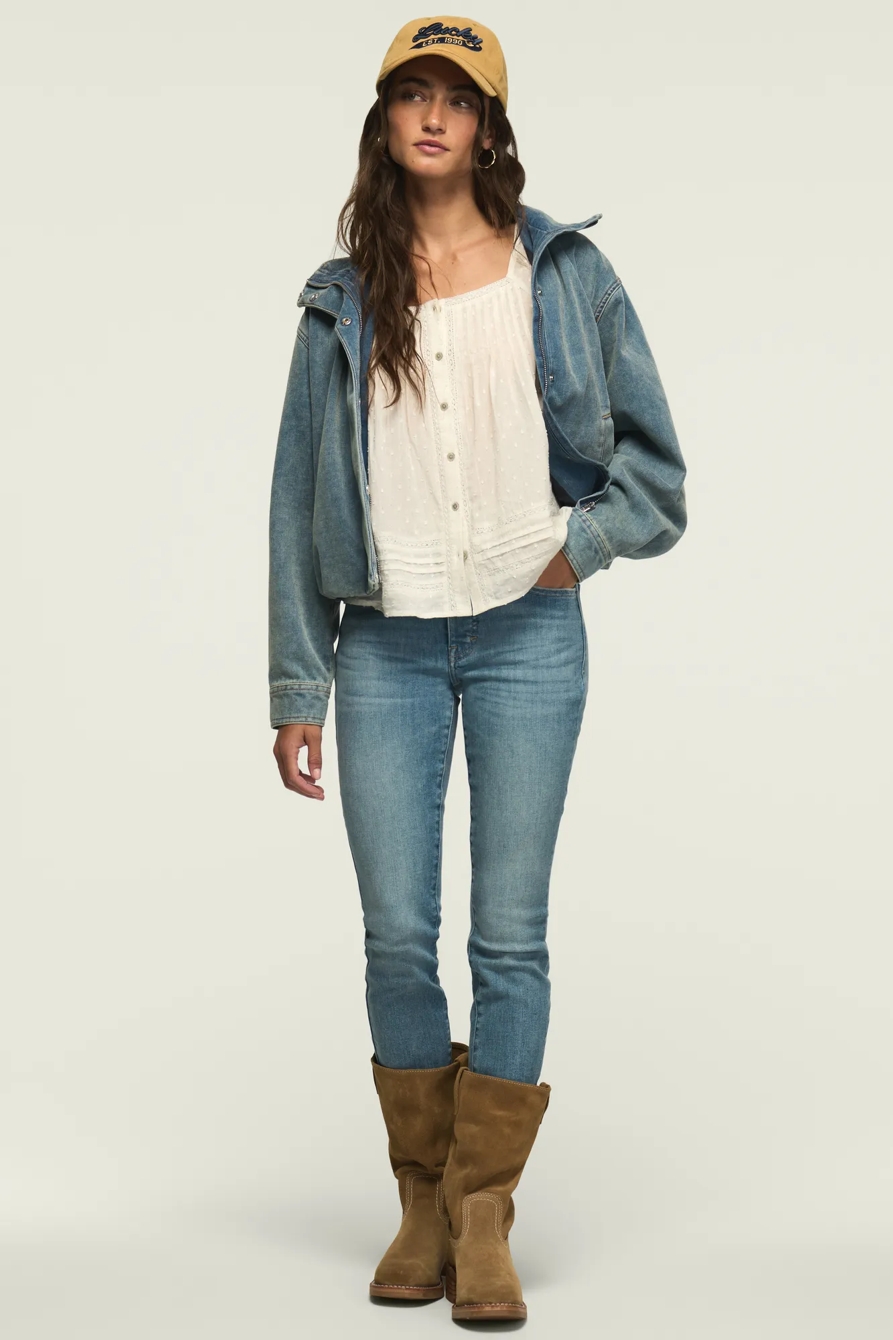 HIGH RISE BRIDGETTE SKINNY — HERE WE GO INDIGO WASH — image 1