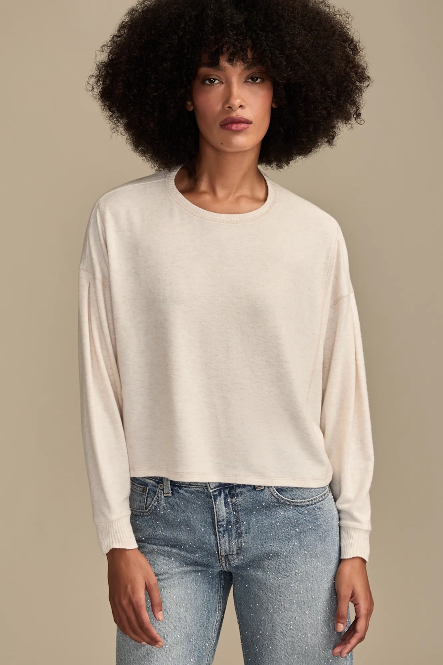 CLOUD EXPOSED SEAM TOP — STRAW HEATHER — image 1