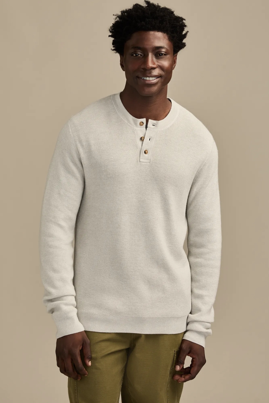 HENLEY PULLOVER — LIGHT HEATHER GREY — image 1