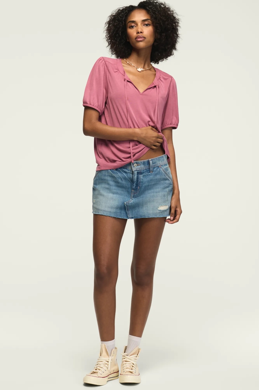 SANDWASH TIE FRONT TOP — MAUVEWOOD — image 5