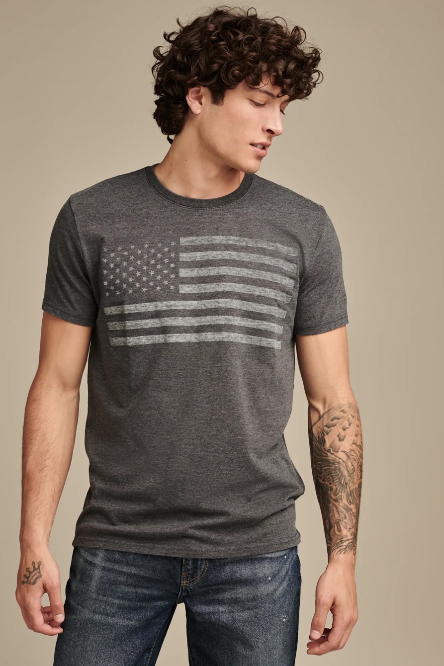 USA FLAG TEE — JET BLACK — image 1