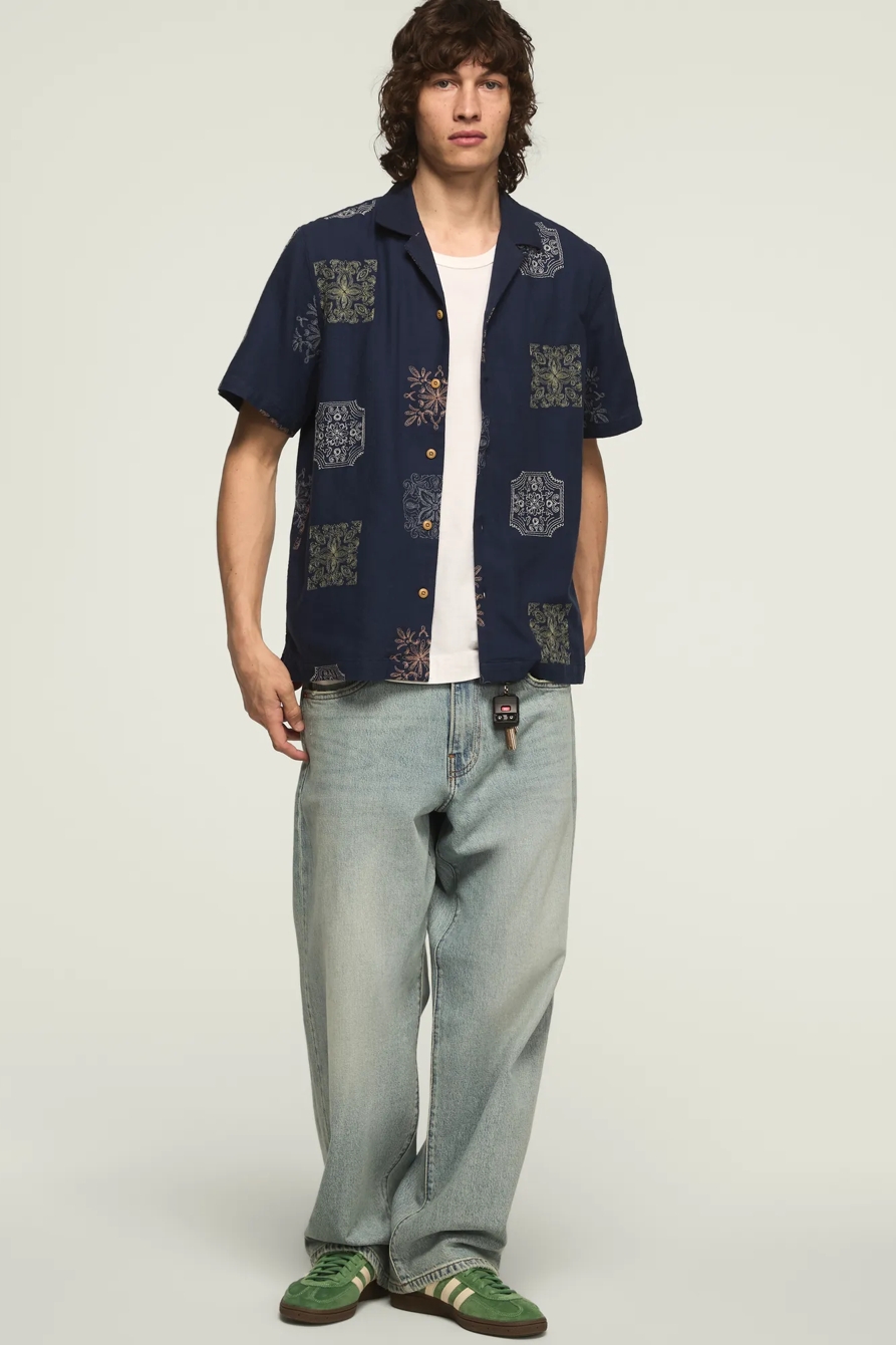 NOVELTY CAMP COLLAR SHIRT — BLUE MULTI — image 6