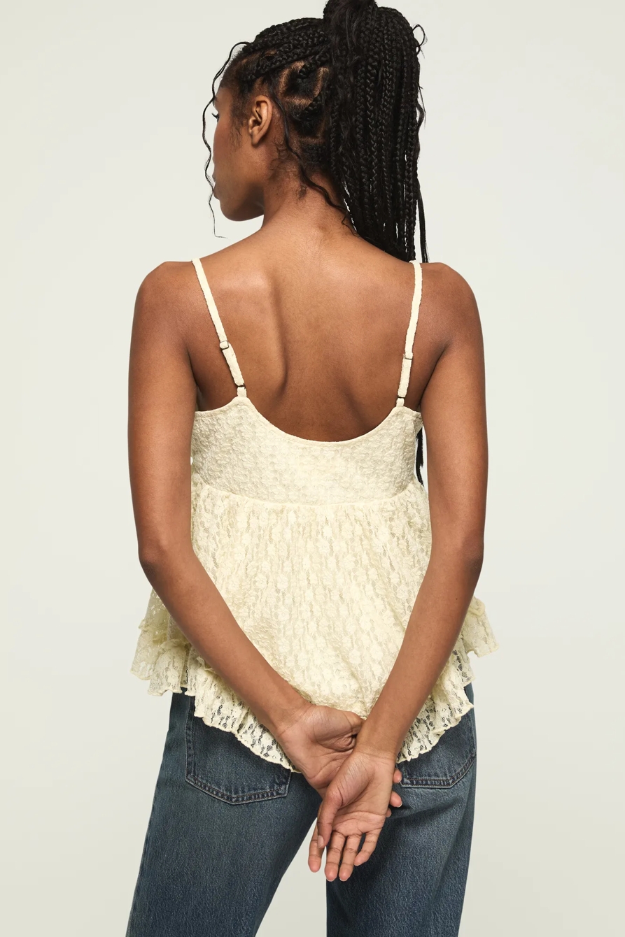 RUFFLE BABY DOLL CAMI — LEMON ICING — image 3