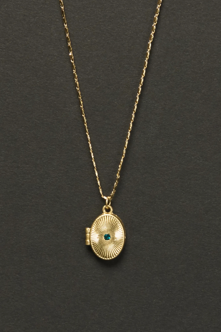FLOWER LOCKET NECKLACE — GOLD — image 1