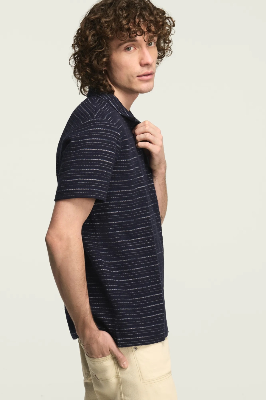 JACQUARD JOHNNY COLLAR — NAVY MULTI — image 4
