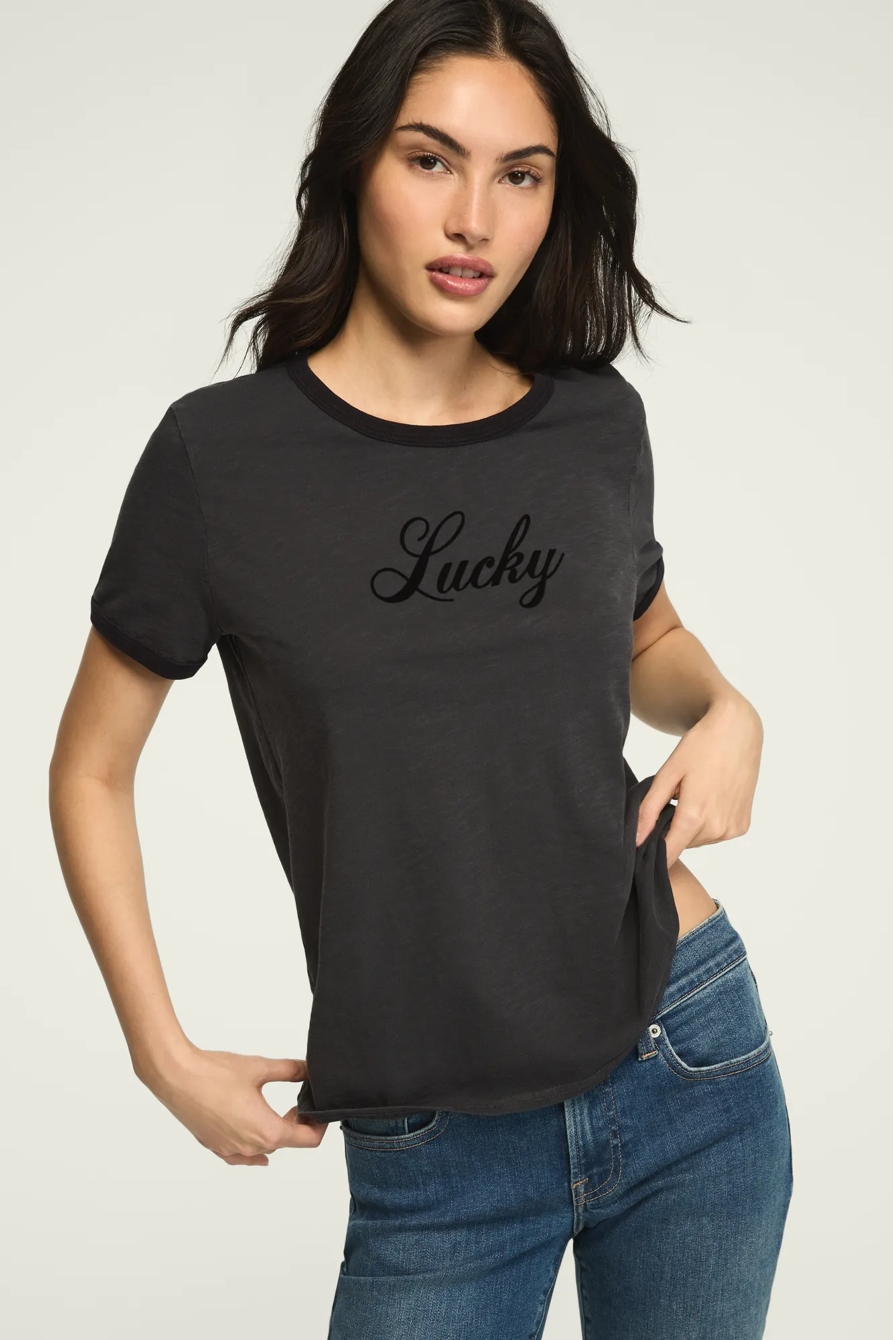 LUCKY SCRIPT CLASSIC CREW — JET BLACK — image 1