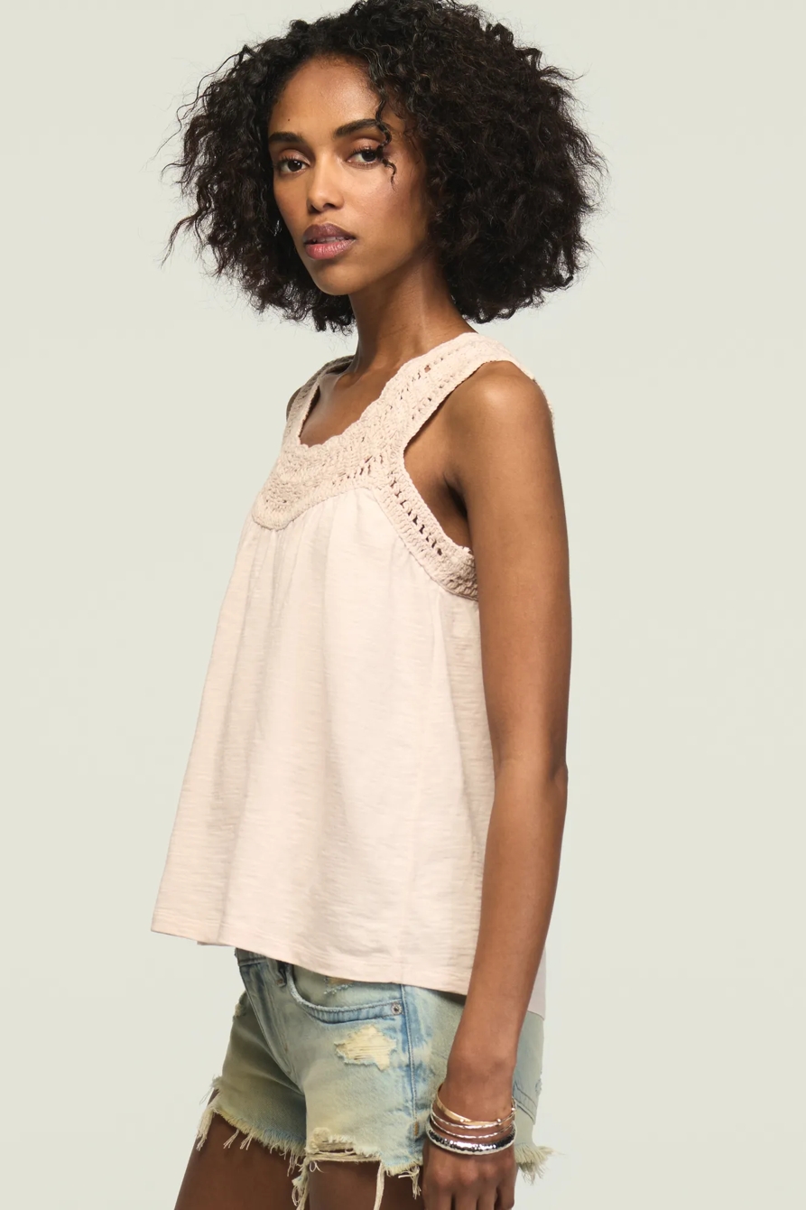 CROCHET TRIM SWING TANK — SILVER PEONY — image 4