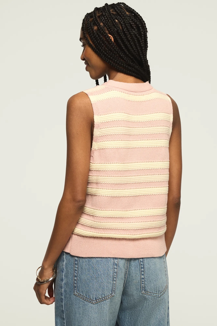 STRIPED SWEATER VEST — Rose Smoke — image 3