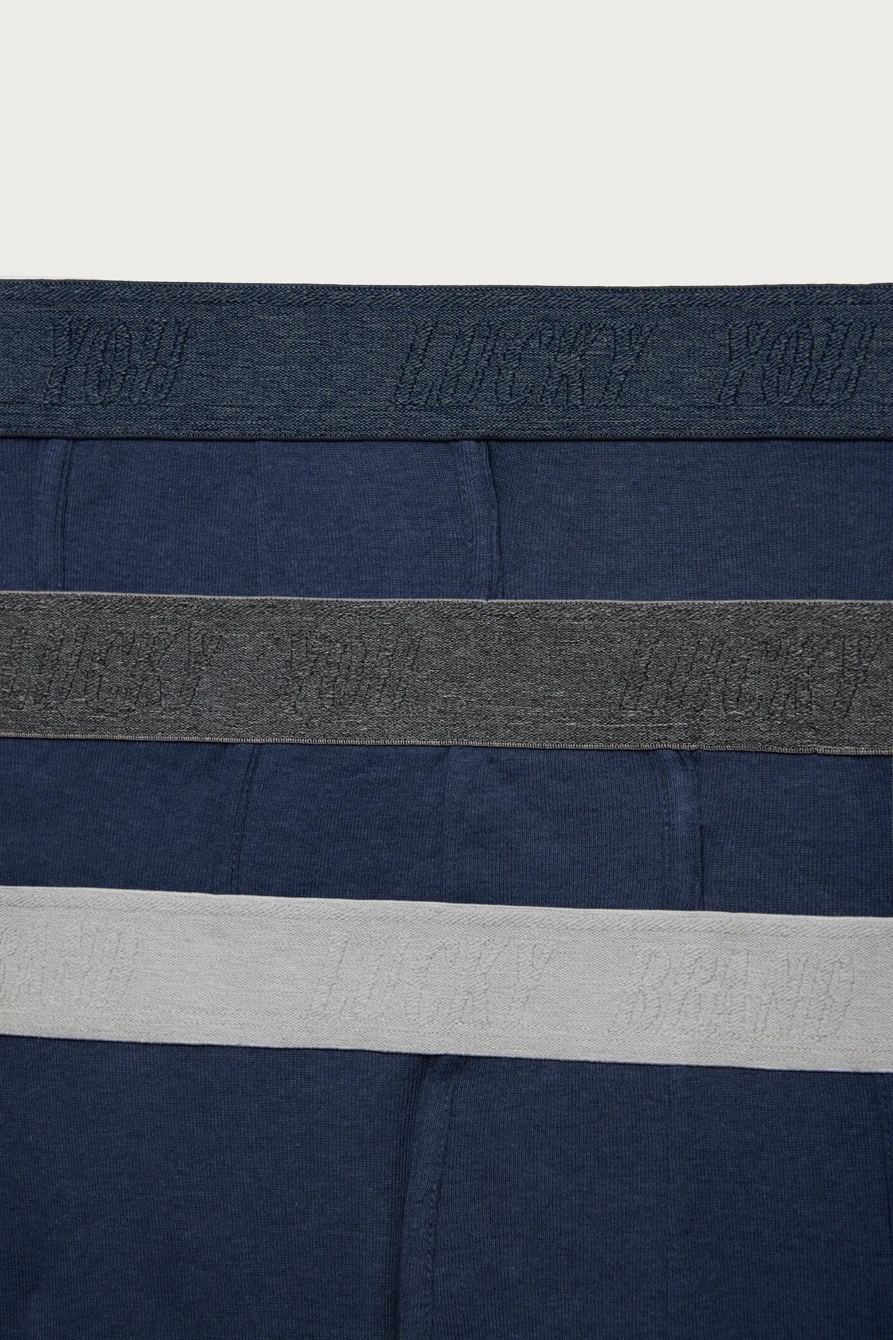 3 PACK COTTON VISCOSE BOXER BRIEFS — DARK BLUE — image 2