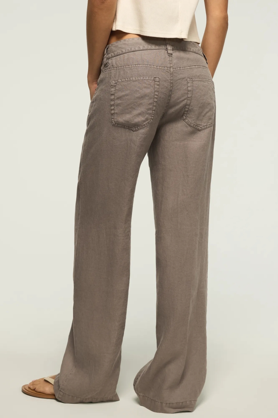 BAGGY LINEN WIDE LEG PANT — CASTLEROCK — image 3