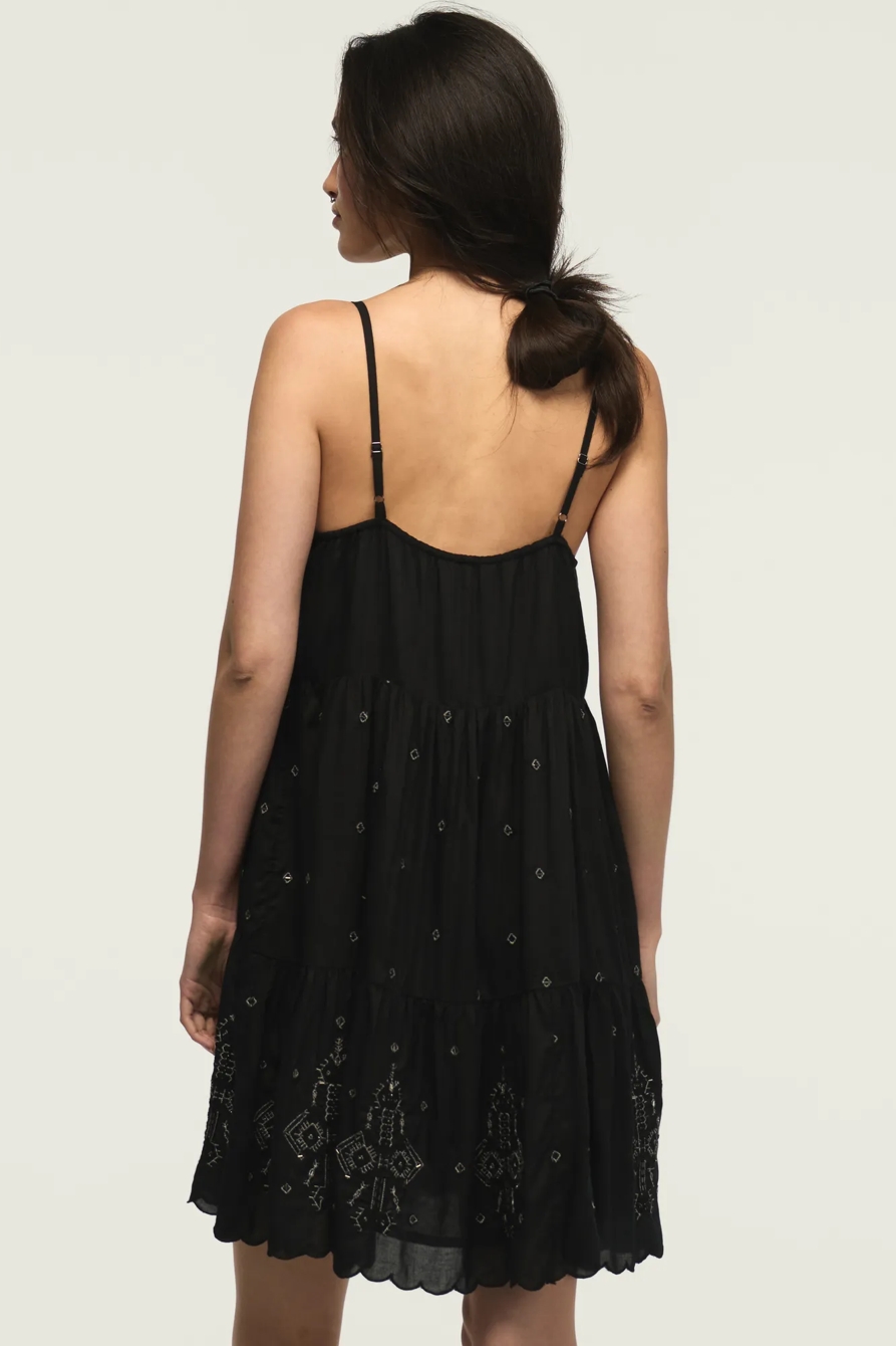 MARAKESH TIERED MINI DRESS — CAVIAR — image 3