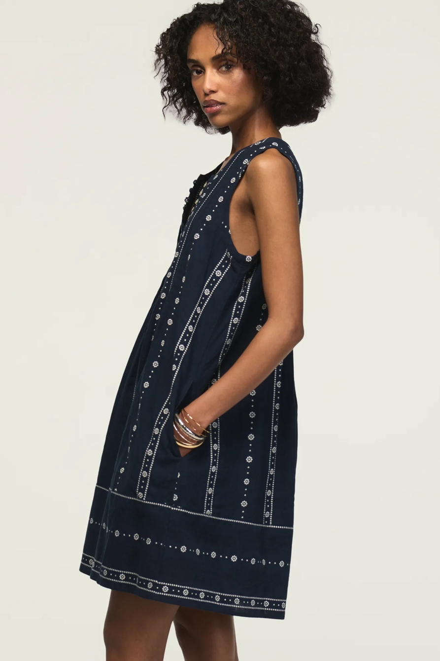 PINTUCK MINI DRESS — OMBRE BLUE — image 4
