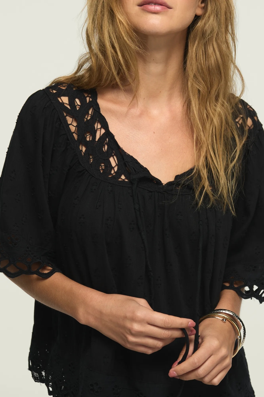 BATTENBURG LACE TOP — CAVIAR — image 5