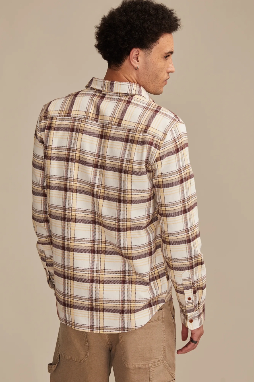 CLOUD SOFT FLANNEL SHIRT — TAN MULTI — image 3