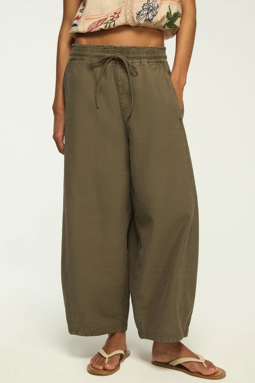 DRAWSTRING BALLOON PANT — DUSTY OLIVE — image 2