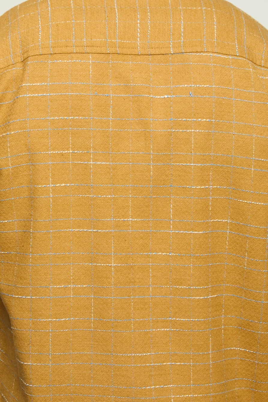 KINDA CROPPED CAMP COLLAR SHIRT — MUSTARD MULTI — image 5
