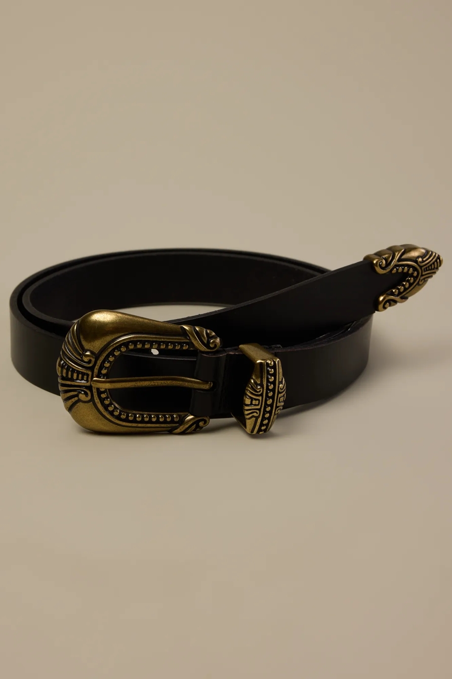 WESTERN SUEDE BELT — BLACK — image 1
