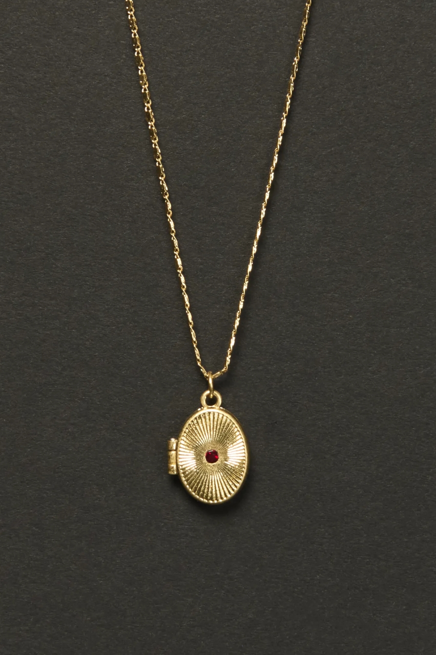 FLOWER LOCKET NECKLACE — GOLD — image 2