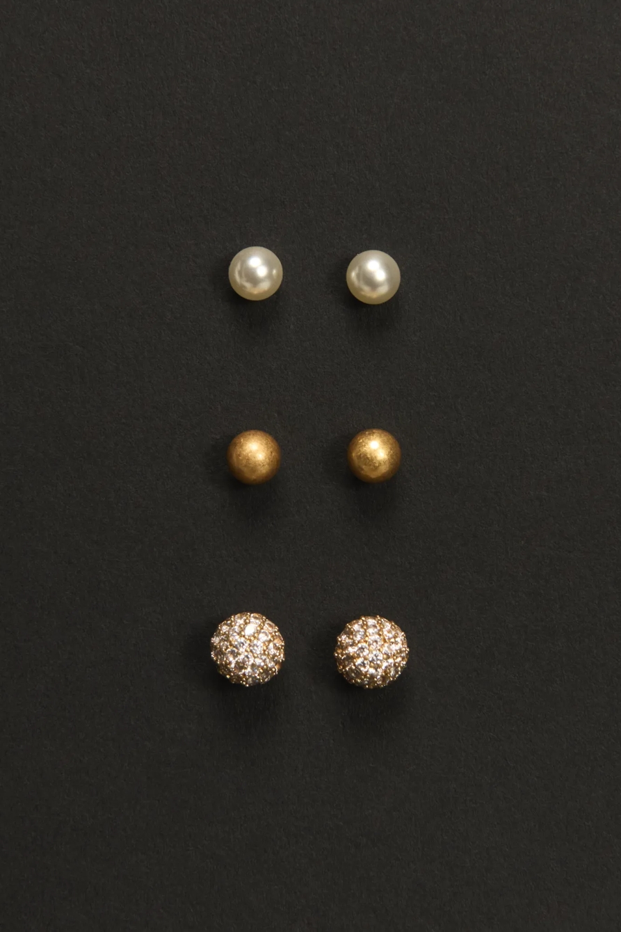 Crystal Ball and Stud Set — GOLD — image 1