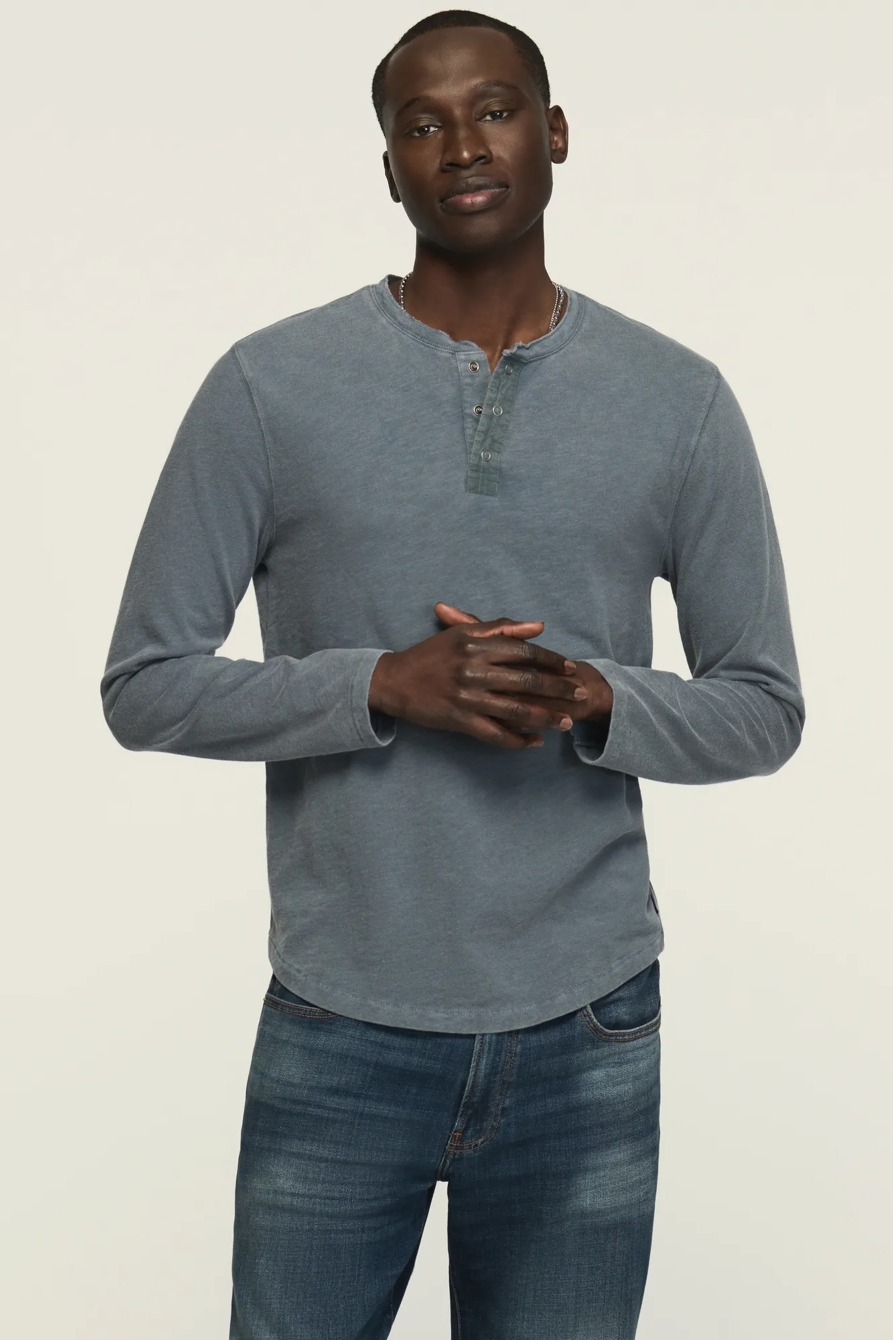 Weekend Slub Henley — Flint Stone — image 1