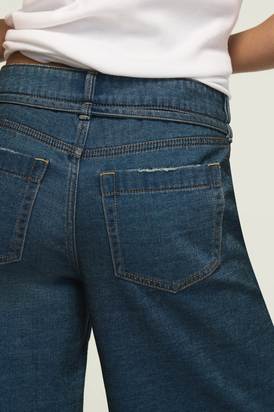 DENIM LUXE BELTED WIDE LEG — WARM SOUL WASH — image 3