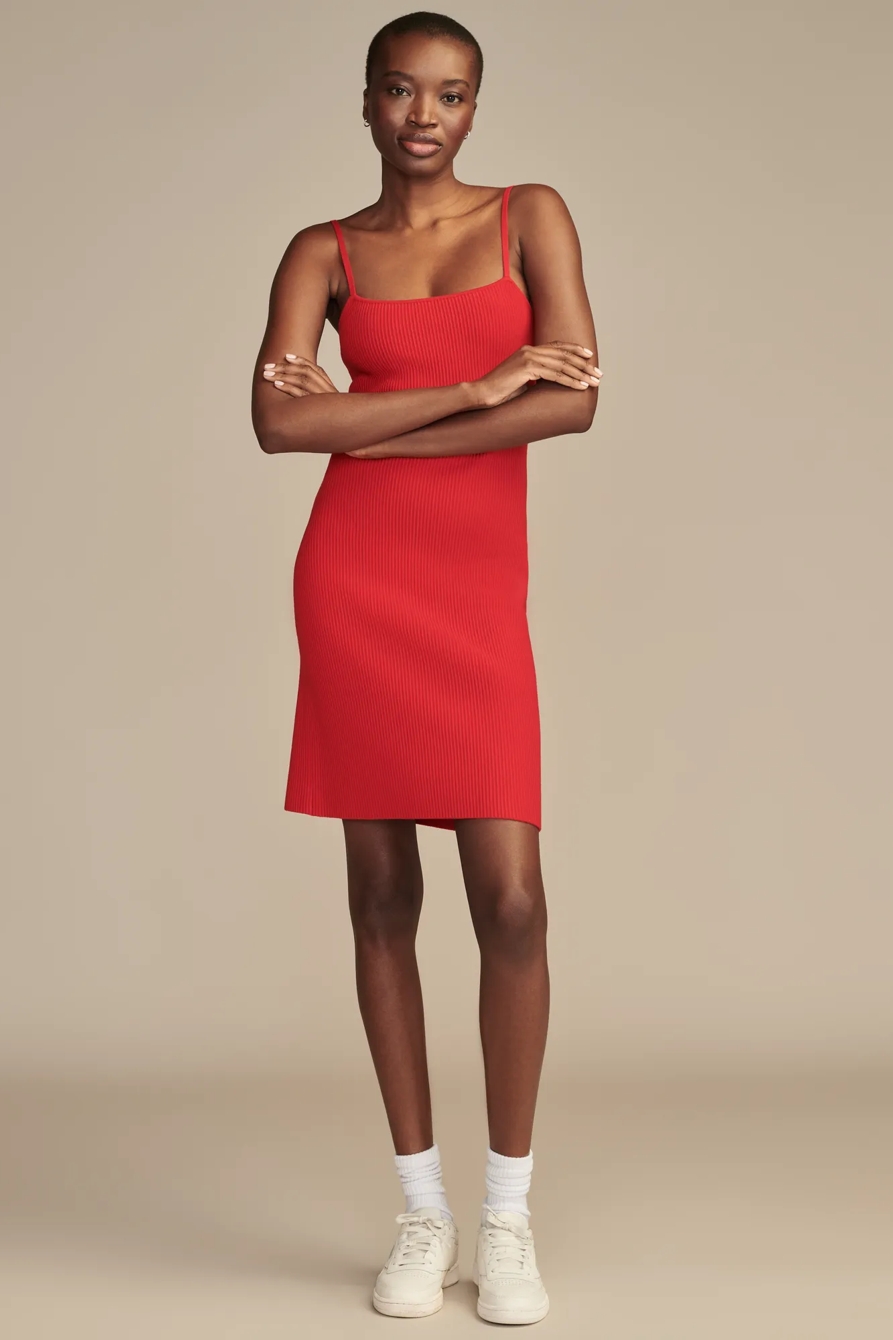 RIBBED MINI DRESS — BITTERSWEET — image 1