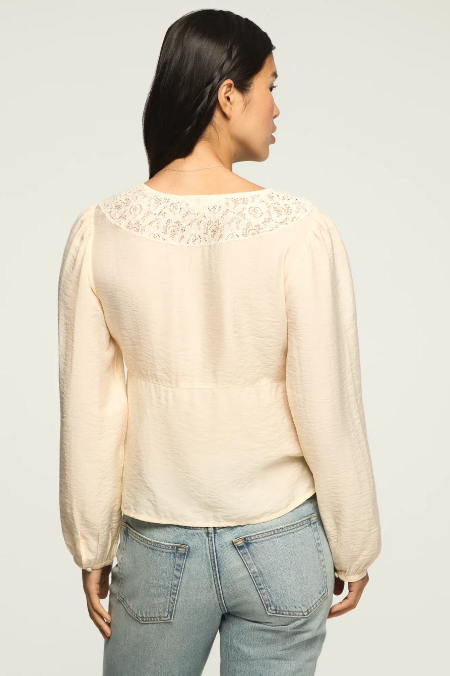 LONG SLEEVE LACE BUTTON THROUGH — WHITE SWAN — image 3