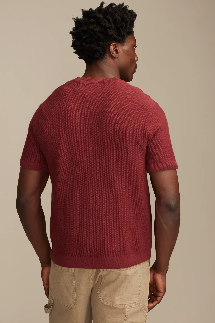 SHORT SLEEVE CREW NECK SWEATER — SYRAH — image 4