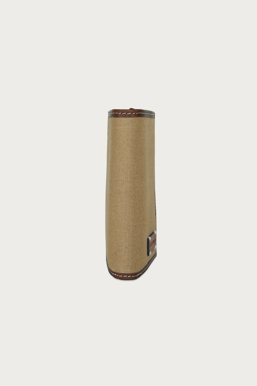 CANVAS WITH LEATHER TRIM TRIFOLD WALLET — NATURAL — image 6