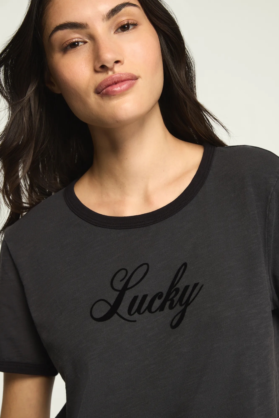 LUCKY SCRIPT CLASSIC CREW — JET BLACK — image 2