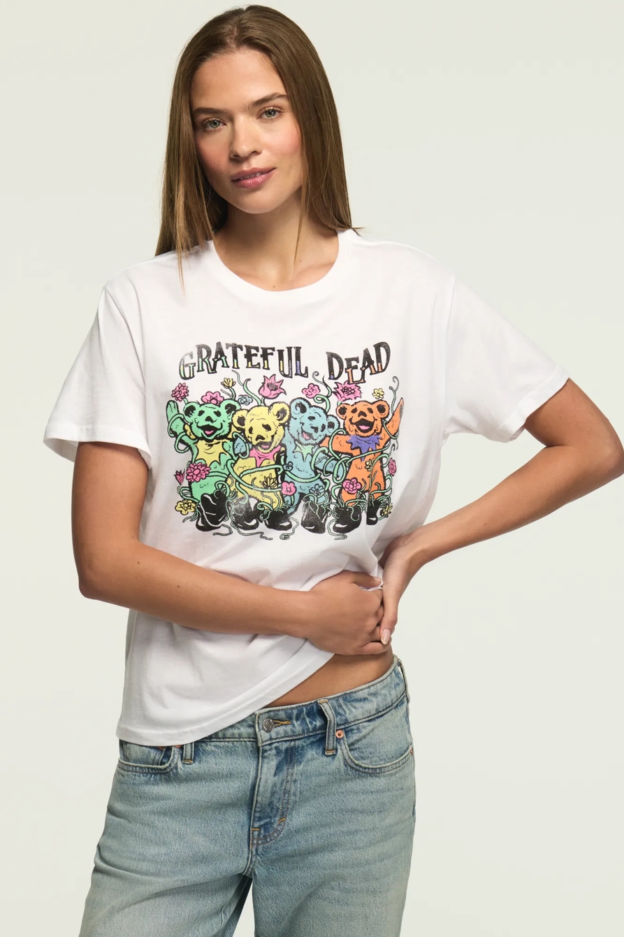 GRATEFUL DEAD FLOWER BEARS BOYFRIEND — BRIGHT WHITE — image 2