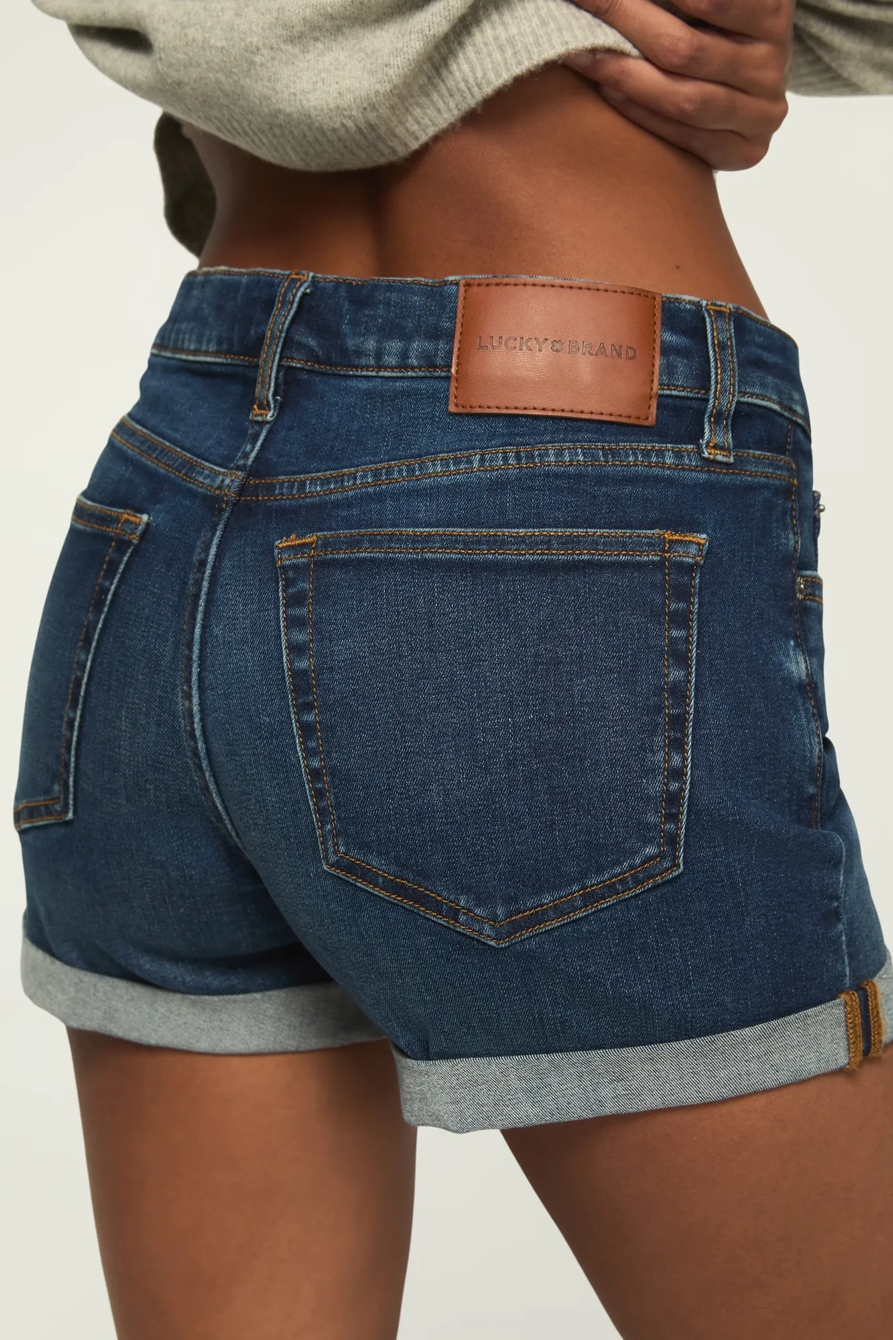 MID RISE AVA SHORT — NIGHT CAFE ROLLED WASH — image 4