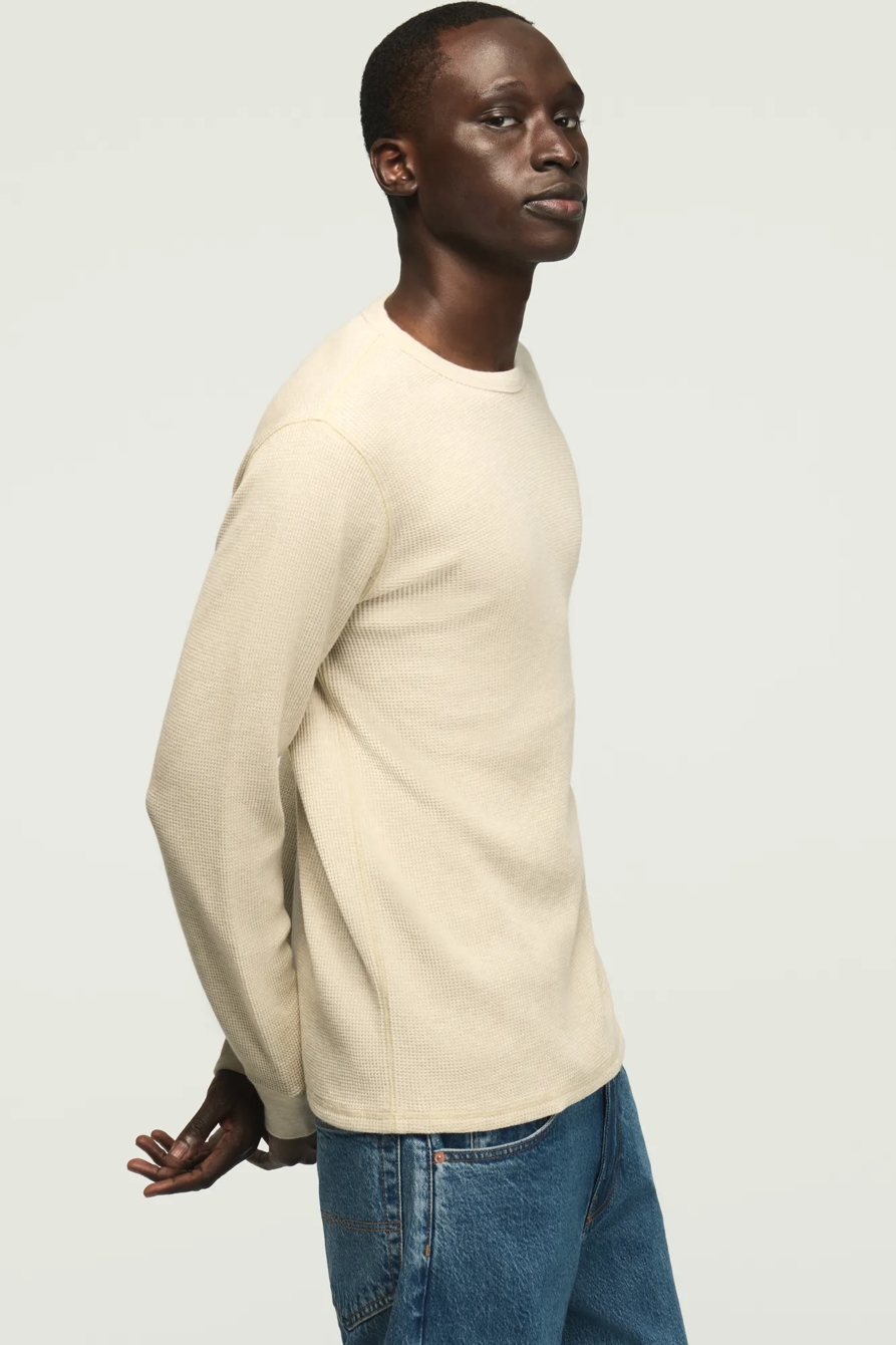 THERMAL LONG SLEEVE TEE — HEATHER OAT — image 4