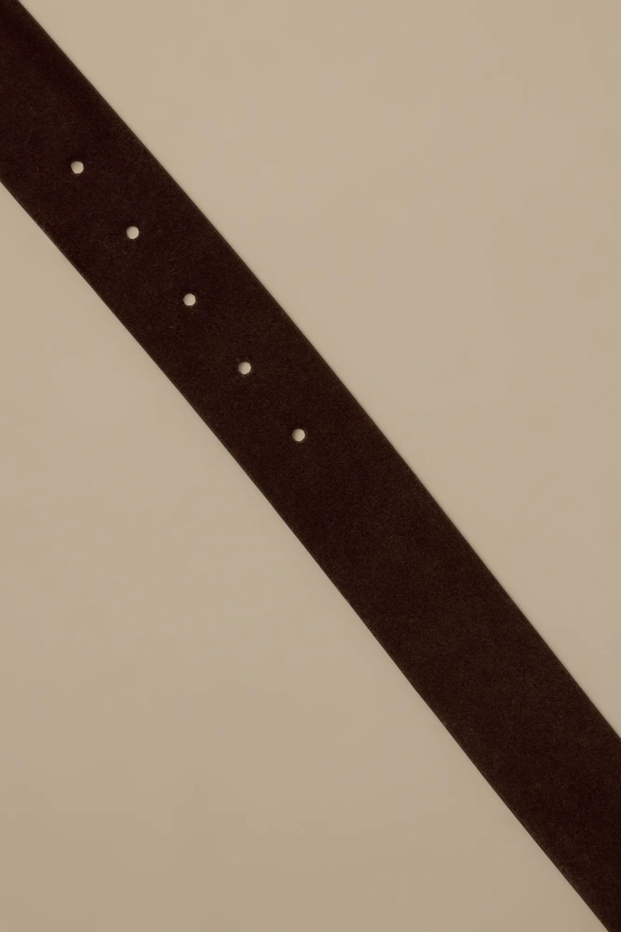 SUEDE LEATHER BELT — DARK BROWN — image 2