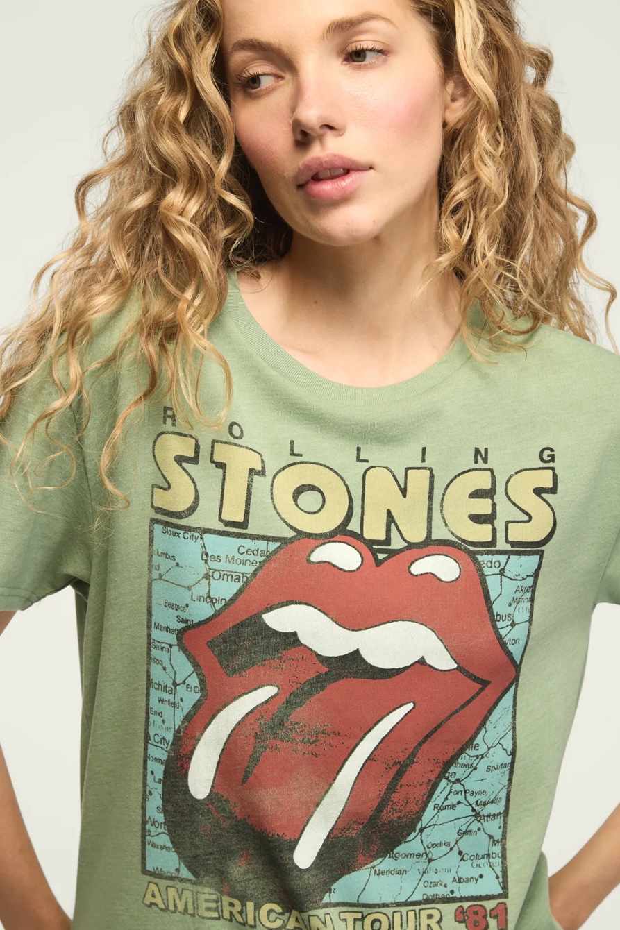 ROLLING STONES AMERICAN TOUR BOYFRIEND TEE — BASIL — image 2