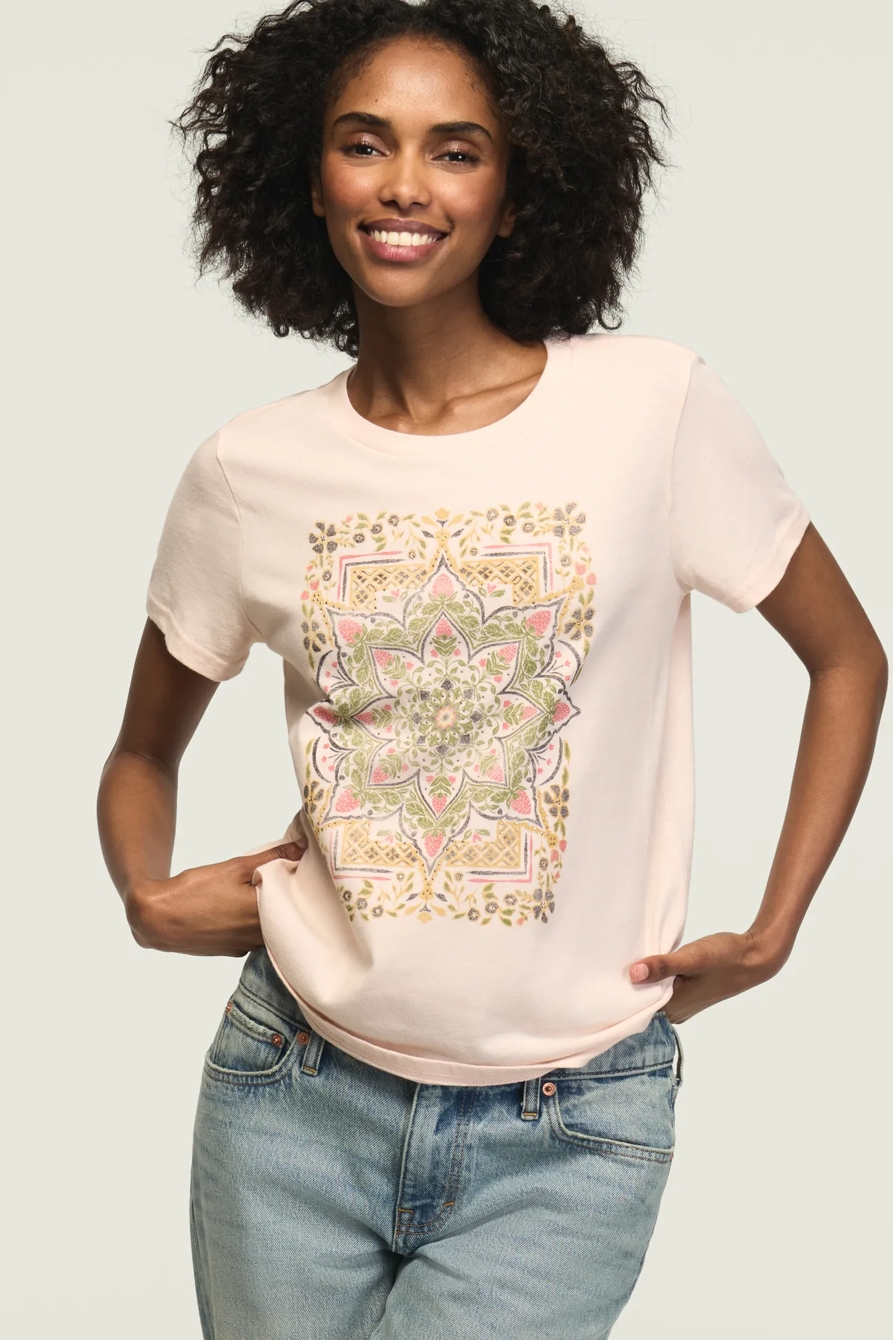 EMBELLISHED MANDALA CLASSIC CREW — CLOUD PINK — image 5