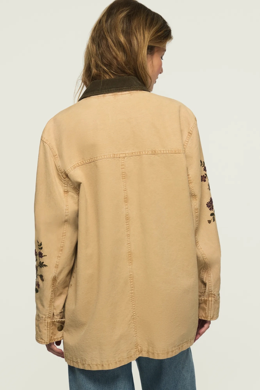 CANVAS OVERSIZED BARN JACKET — TAN — image 3