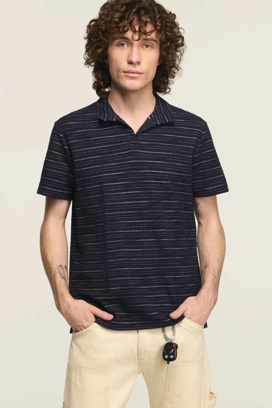 JACQUARD JOHNNY COLLAR — NAVY MULTI — image 1